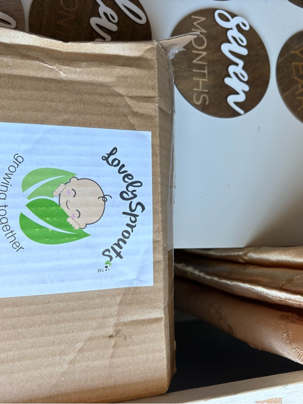 Baby Milestone Stickers - White & Wood Tones